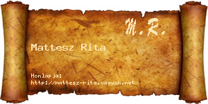 Mattesz Rita névjegykártya