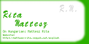 rita mattesz business card